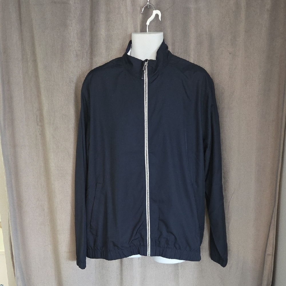 NWT XL Cutter & Buck Men's Navy Windbreaker Style Zip Up Jacket